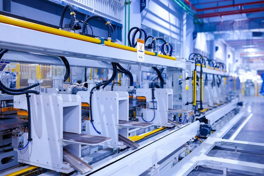 Modern manufacturing line in a factory
