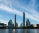 City skyline under a blue sky