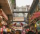 Crowded commercial street market